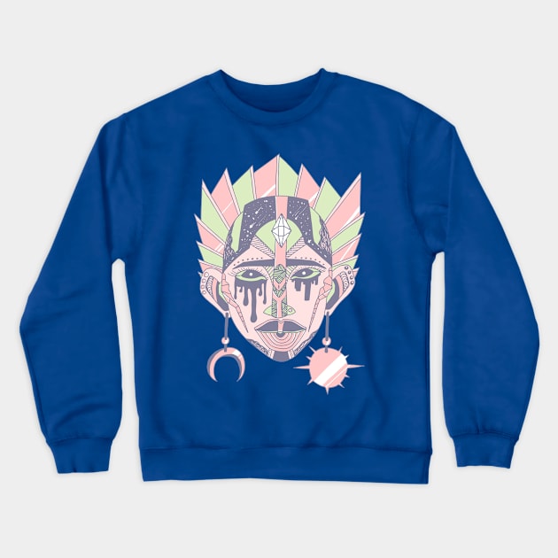 Npink African Mask No 12 Crewneck Sweatshirt by kenallouis